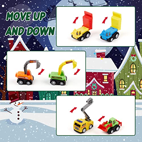 Christmas Advent Calendar with 24 Pull Back Cars - Holiday Countdown Toy for Kids