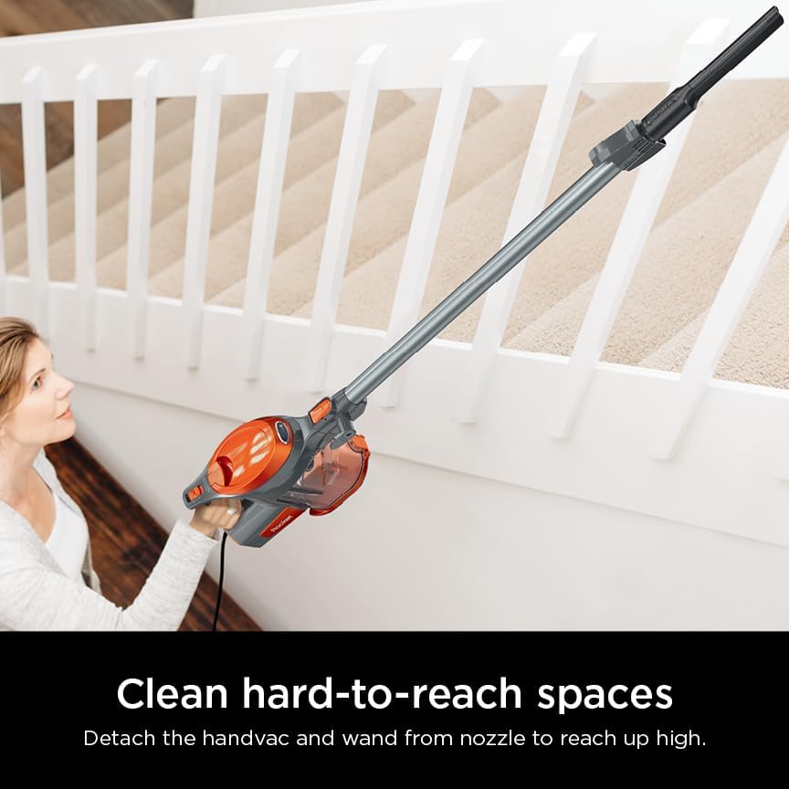 Shark HV302 Rocket Pet Corded Stick Vacuum - Lightweight, Swivel Steering for Carpets & Hard Floors | Includes Hand Vacuum & Tools, Orange