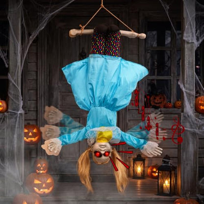 Halloween Hanging Doll with Flailing Arms, Glowing Eyes & Sounds - Outdoor & Indoor Decor