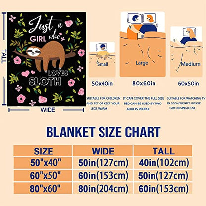 Sloth Blanket Ultra Soft Cozy Flannel Sloth Throw Blanket for Women Girls Adults Gifts 80"x60"