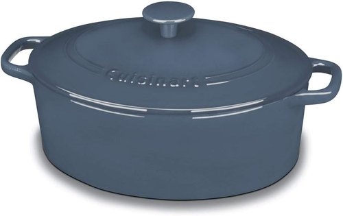 Cuisinart Enameled Cast Iron Oval Casserole - Provencial Blue, 5.5-Quart Capacity