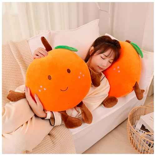 Orange Plush Pillow, Fruit Stuffed Animal, Food Plush Pillow, Gift for Kids, Adults, Boys, Girls(15.7 inch)