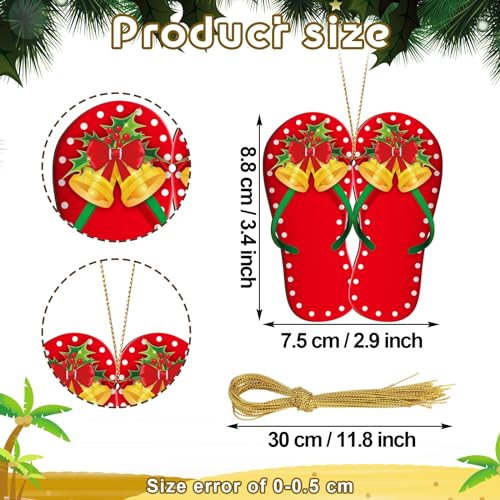 Christmas Wooden Slipper Ornaments - Beach & Hawaiian Style Holiday Decor