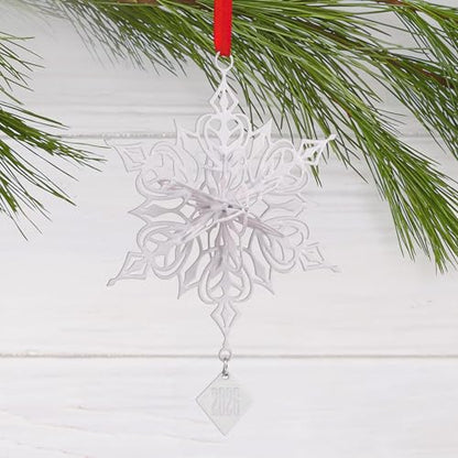 Hallmark Snowflake 2026 Christmas Ornament - White & Red Holiday Decor