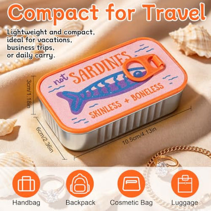 Sardines Jewelry Box Organizer with Fish-Shaped Holders for Rings and Necklaces