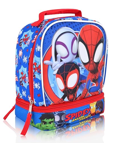 Fast Forward Marvel Spidey and His Amazing Friends Lunch Box for Kids | Insulated Lunch Bag Lunch Box for Boys, Girls, Toddlers | Spidey and His Amazing Friends Blue Reusable Lunchbox