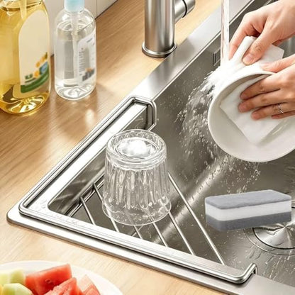 2PCS Stainless Steel Corner Sink Shelf - Triangular Kitchen Organizer