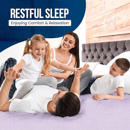 Utopia Bedding Waterproof Mattress Protector Queen Size, Premium 200 GSM Terry Mattress Cover, Soft & Breathable Bed Cover, Fitted Sheet Style with Stretchable Deep Pockets 17" (Lavender)