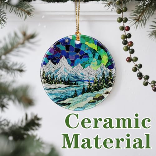 Mountain Landscape Christmas Ornament - Holiday Tree Decor & Gift - Variation of THIS listing