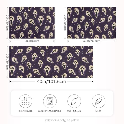 Halloween Ghost Satin Pillowcase - Standard 20x26 Inch Silky Body Pillow Cover