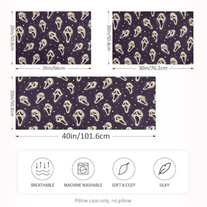 Halloween Ghost Satin Pillowcase - Standard 20x26 Inch Silky Body Pillow Cover