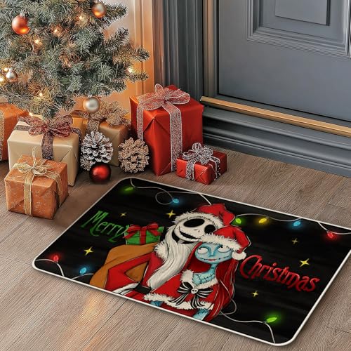 Christmas Kitchen Rugs Set of 2 Non-Slip Holiday Doormats - Jack & Sally Design