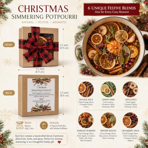 Christmas Simmer Pot Gift Set - 6 Fragrances, Rustic Farmhouse Decor