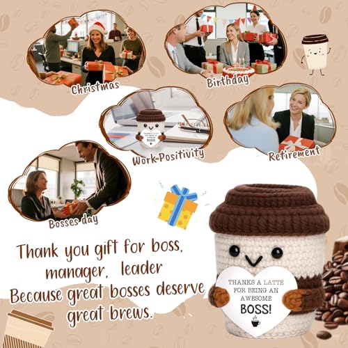 Boss Crochet Coffee Mug - Boss Day Gifts for Women Men Christmas