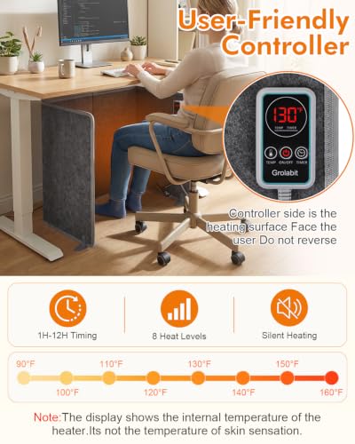 Under Desk Heater for Office Legs with Thermostat & Timer