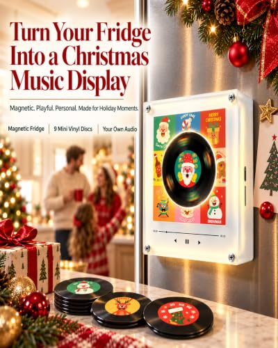 Halloween Style Magnetic Mini Vinyl Music Player for Fridges - Christmas Edition