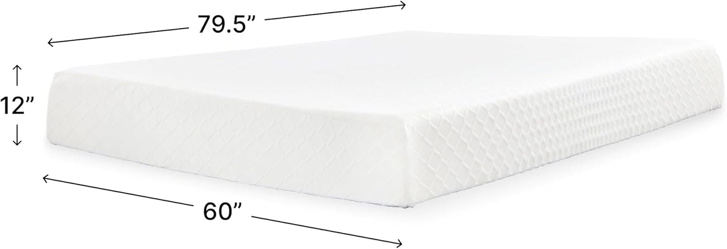 Signature Design by Ashley Chime 12" Memory Foam Mattress - Ultra Plush Contouring Support | Queen Size