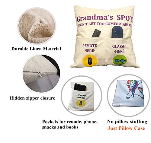 Grandma Gifts Throw Pillow Cover 18x18 Inch with Engraved Spoon - Variation of Grandma