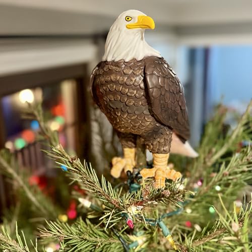 Large Patriotic Bald Eagle Christmas Tree Topper - 10 Inch USA Holiday Decor