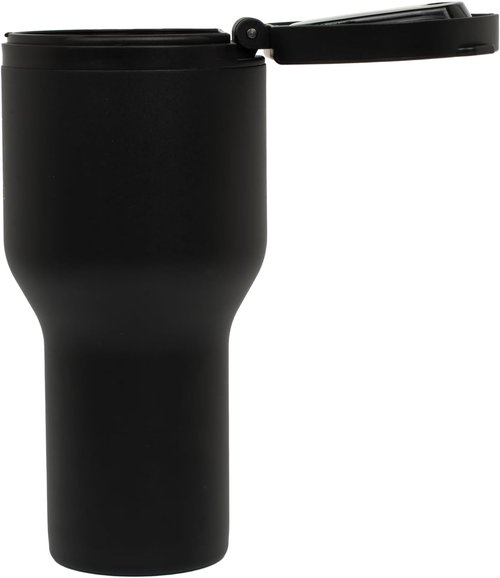 Insulated Travel Tumbler - 28oz Black Stainless Steel with Lid for Hot & Cold Beverages