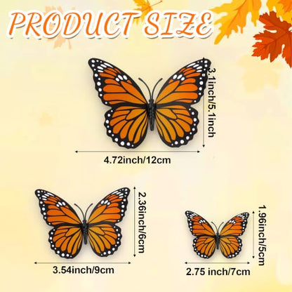 Dia De Los Muertos Monarch Butterfly Wall Decorations - Set of 12