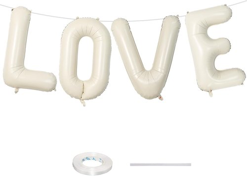 Love Balloons by [Brand Name] - 40 Inch Cream Number 1 Balloon for Wedding Anniversary Decor