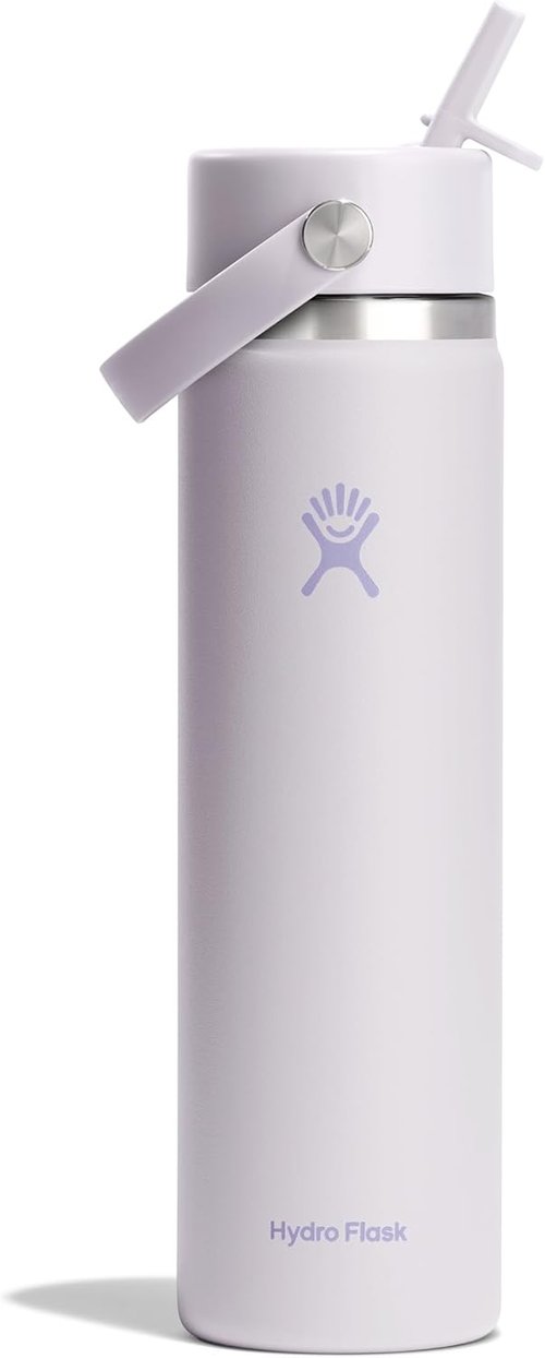 Hydro Flask Water Bottle - Insulated Stainless Steel - Leakproof Wide Straw Lid | 24 Oz Cloud Pink