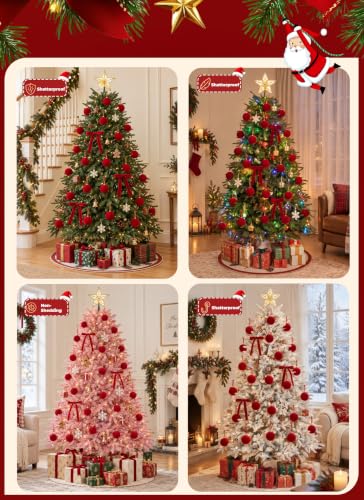 Christmas Velvet Ornament Set - Burgundy with 15 Tree Balls & 36 Bows
