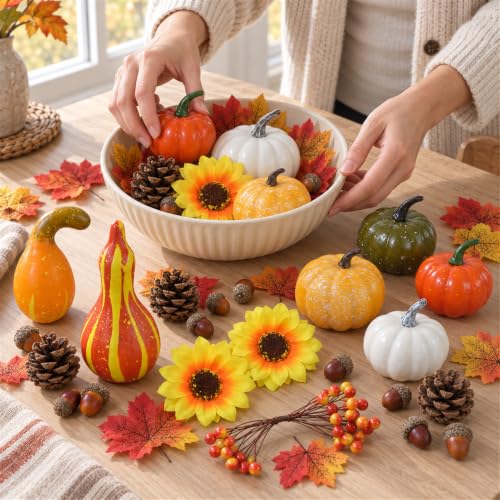 87PCS Fall Decorations Set for Home Autumn Halloween Thanksgiving