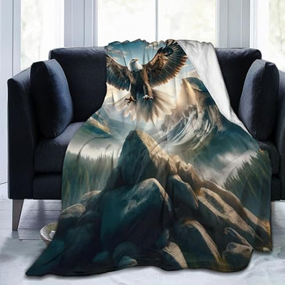 Eagle Throw Blanket - 60x80in Soft Warm Cozy Animal Bed Decor - Eagle 04