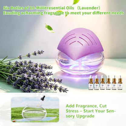 Purple Water Filter Air Washer with Essential Oil Diffuser & LED Mood Light - Home & Office