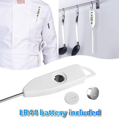 BOMATA Waterproof IPX7 Instant Read Food Thermometer - Long Probe for Cooking, Meat & BBQ | T101 White