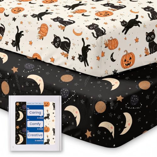Moonlight Halloween Pack N Play Sheets for Graco Mini Crib - 2 Pack
