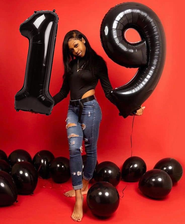 Numbers Balloon - 40 Inch Large Black Balloon for Three Year Old Birthday Decor | Perfect for Celebrations