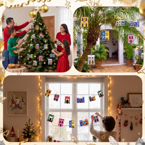 Puerto Rico Wooden Ornament Set - San Juan Holiday Decorations, 36 Pieces