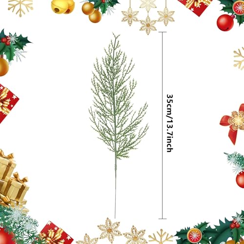 Artificial Pine Branches 40PCS - 13.7 Inch Greenery for Christmas Wreath & Decor - Variation of 40pcs
