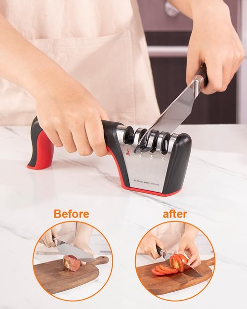 Brigii 4-in-1 Knife Sharpener & Rotary Cheese Grater Hand Crank