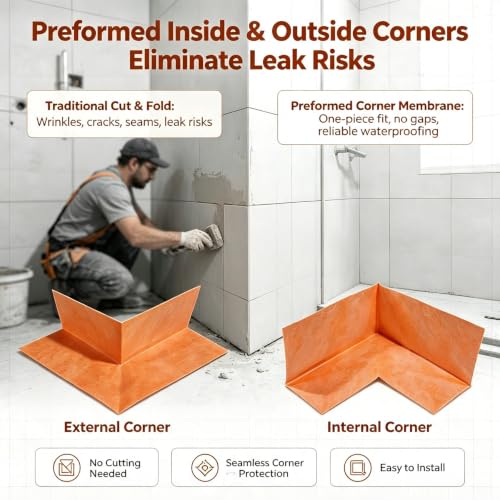 10 Pcs Waterproof Shower Corner Kit for Bathroom Walls and Bathtubs