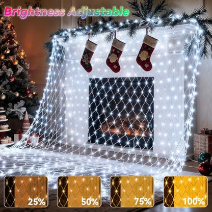RGB Connectable 10x10FT Outdoor Christmas Net Lights 240 LED with Remote