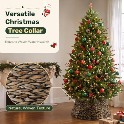24 Inch Christmas Tree Collar Water Hyacinth Basket Black - Rustic Holiday Decor Variation of THIS listing