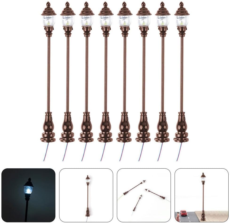 Skiennix 8-Piece Miniature Garden Light Set - Outdoor Dollhouse Decor & Train Accessories