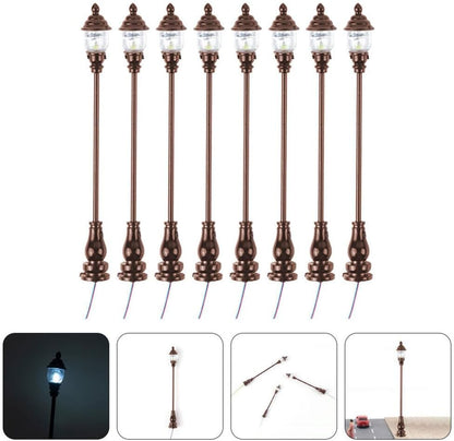 Skiennix 8-Piece Miniature Garden Light Set - Outdoor Dollhouse Decor & Train Accessories