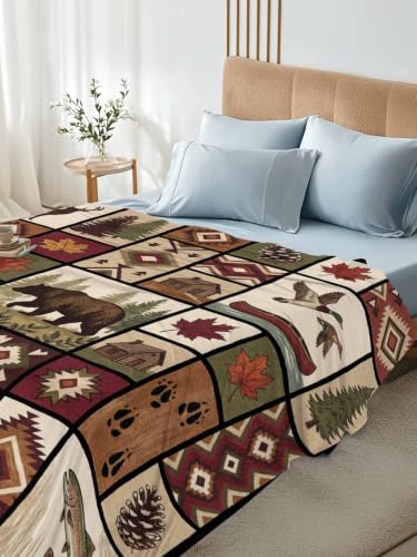 Brown King Flat Sheet - Hotel Quality Microfiber Bedding - Retro Checkered