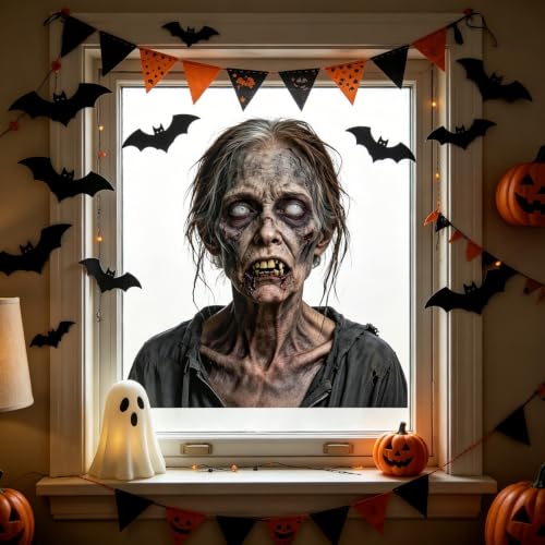 Halloween Zombie Window Cling Sticker Set - Colorful 29 - Creepy Haunted House Decor