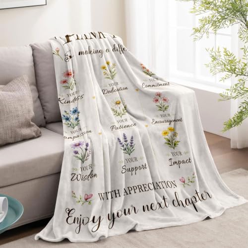 Coworker Retirement Gift Blanket 50 x 60 Inch White Farewell Throw