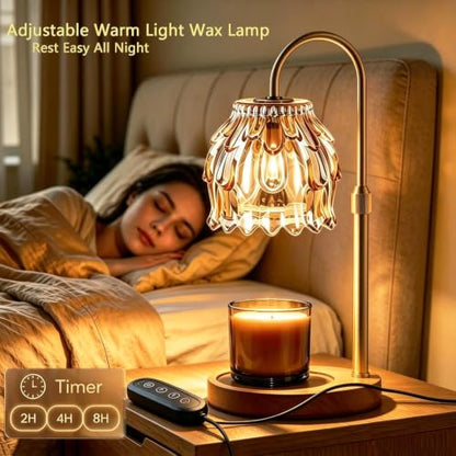 Dimmable Candle Warmer Lamp with Timer & 2 Bulbs - Home Decor