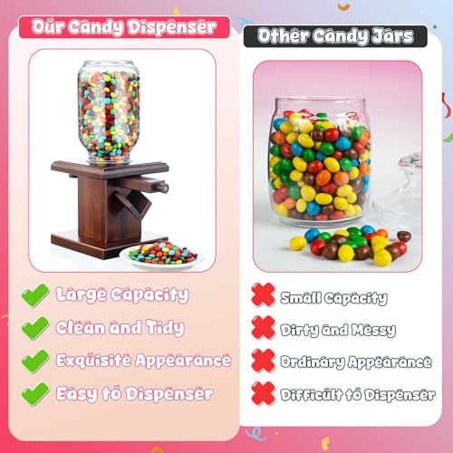 Maxdot Wooden Candy Dispenser Machine - Deep Brown 2 Pack Snack Storage