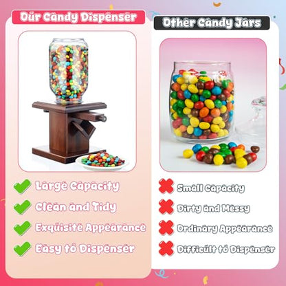 Maxdot Wooden Candy Dispenser Machine - Deep Brown 2 Pack Snack Storage