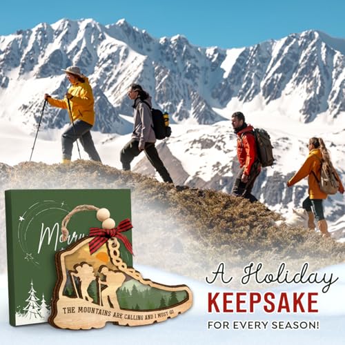 Hiking Christmas Tree Ornament 2026 - Outdoor Lover Gift for Women Men