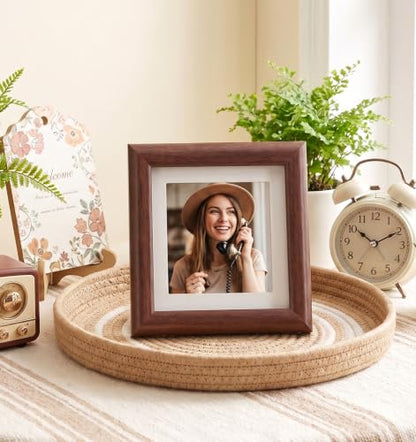 4x4 Solid Wood Shadow Box Frame for Keepsakes and Display